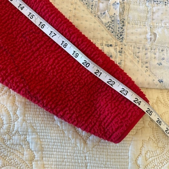 Lands’ End oversized red fuzzy sweater super warm and cozy long sleeve women’s L - Picture 7 of 8